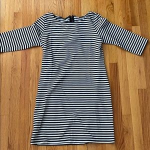 Striped Black and White Dress Size L